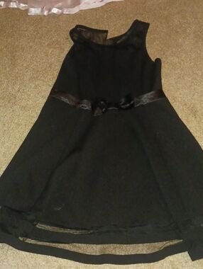Calvin Klein Black Girls' Sleeveless Party Dress with Bow